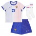 Camiseta Francia Theo Hernandez #22 Visitante Equipación para niños Eurocopa 2024 manga corta (+ pantalones cortos)